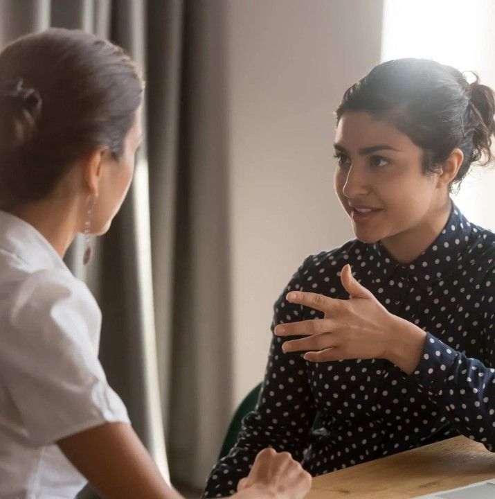 Two social workers in a meeeting