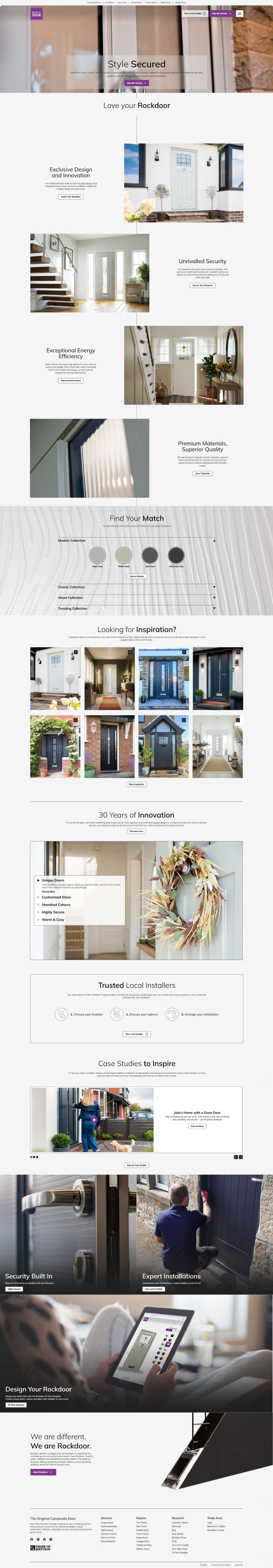 The full Rockdoor homepage
