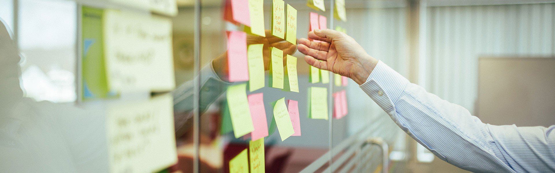 Strategy workshop with postits
