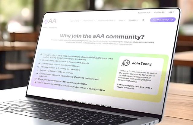 The registration page from the e-Assessment Association website