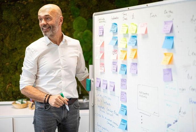 Head of Digital working from whiteboard