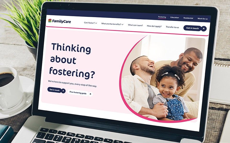 Family Care website on macbook