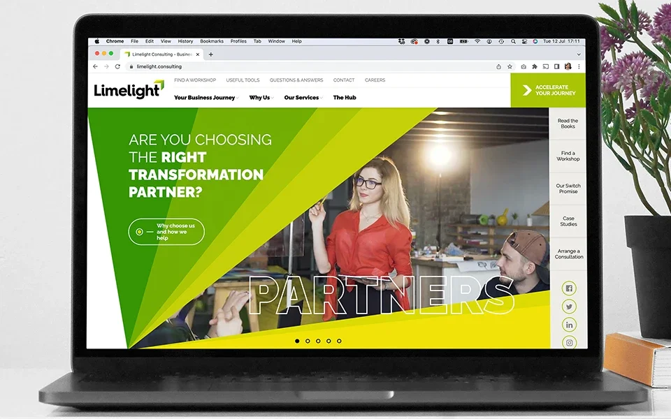 Limelight Consulting website on macbook
