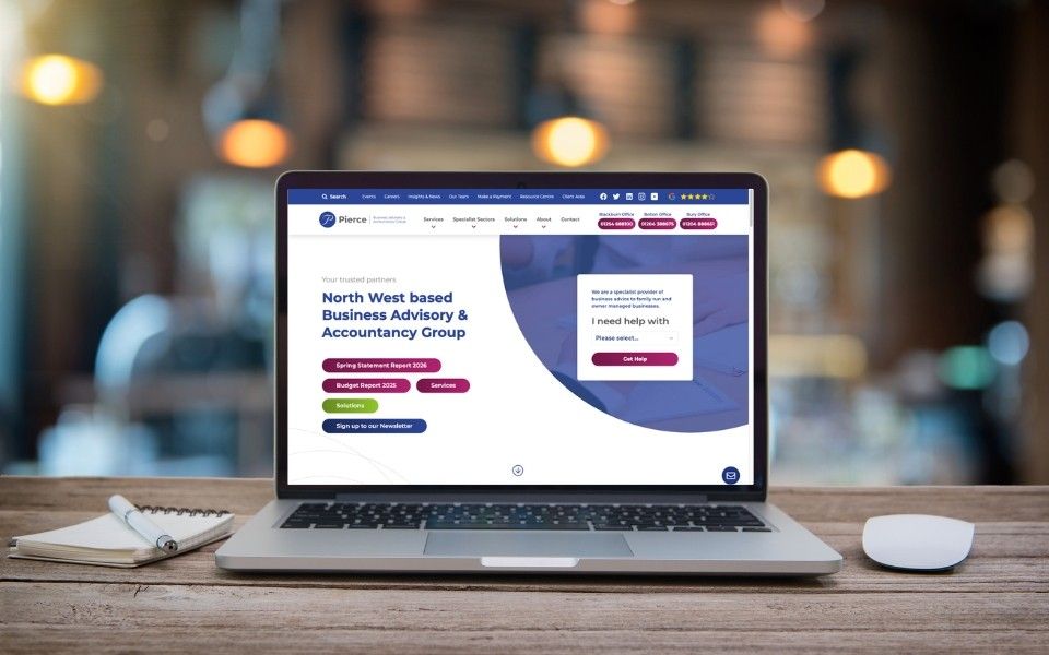 Pierce Group website on macbook